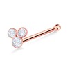 Stone Studded Clubs Silver Bone Nose Stud NSKD-92